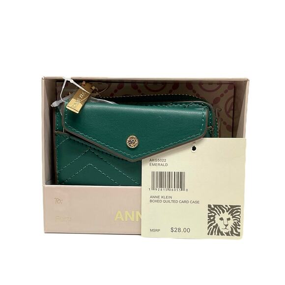 Anne Klein-Box Quiled Card Case (Emerald) - Picture 1 of 4